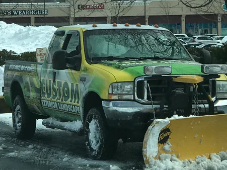 Custom Exterior Landscape Plow Truck at commercial plaza in West Hartford, CT