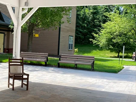 Outdoor Patio and living space by Custom Exterior Landscape